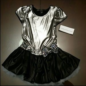 Dolls and Divas Couture NWT Boutique Sparkling Silver Girls Tutu Dress